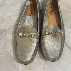 MK Metallic Gold Loafers